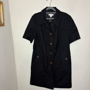 Coldwater Creek Black Short Sleeve Trench Coat Size 12